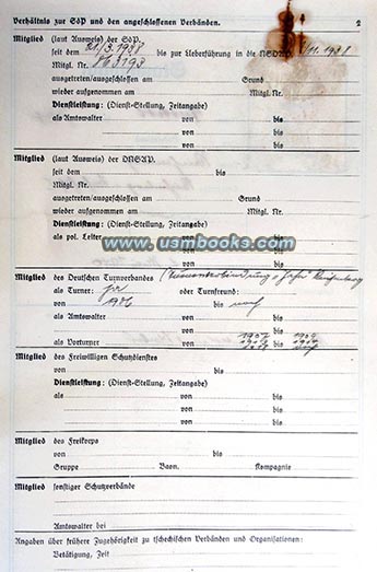 1940 Stammbuch Josef Purkert, Reichenberg in Sudetenland