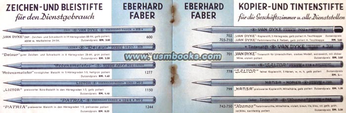 Eberhard Faber Nazi map pencils