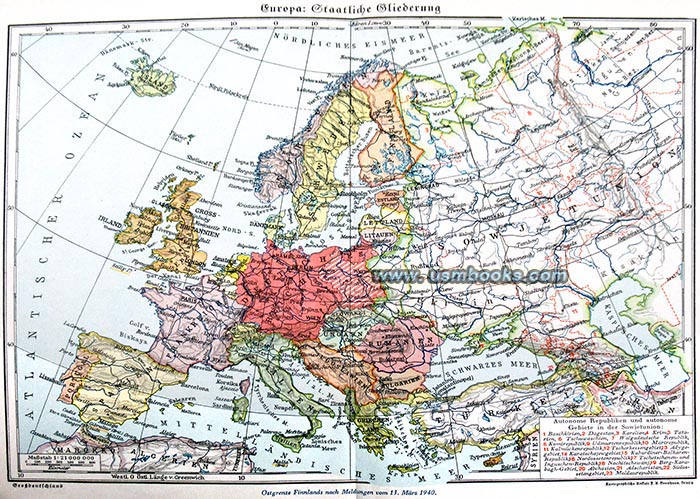 1940 map Nazi Germany NAZI MAP GREATER GERMANY 1940