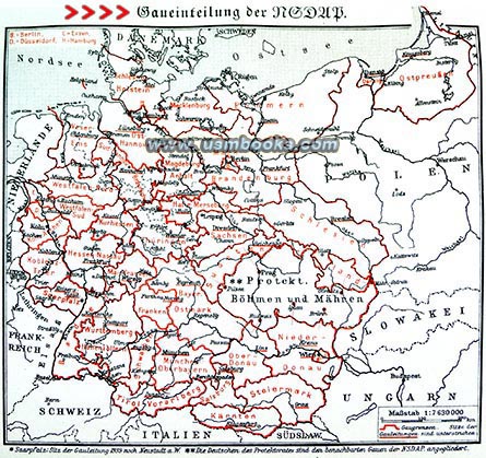 Nazi Party Districts, NSDAP Gaue