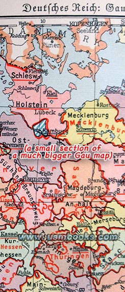 1940 color GAU map of Nazi Germany 1940 color map of Nazi Germany