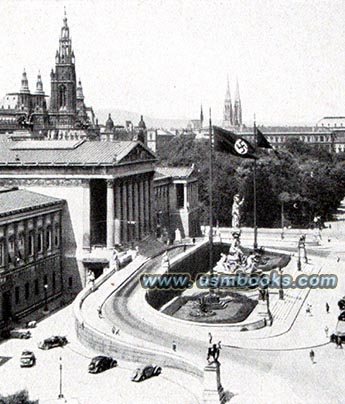 Parliament Vienna with swastika flag