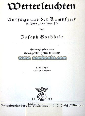 Wetterleuchten, Der Angriff, Nazi Propaganda Minister Goebbels