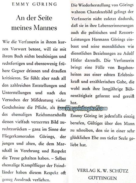 An der Seite meines Mannes, Emmy Goering