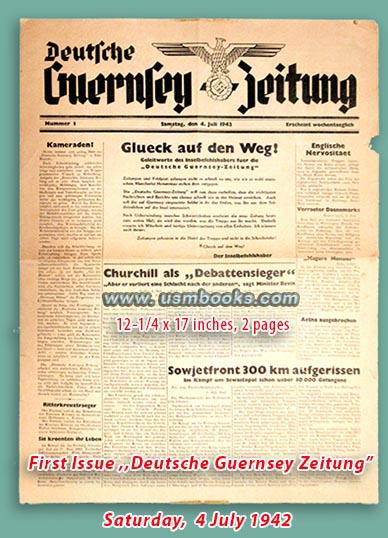 DEUTSCHE GUERNSEY ZEITUNG, NAZI SOLDIER NEWSPAPER 4 JULY 1942