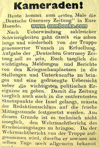 1942 Nazi soldier newspaper Deutsche Guernsey Zeitung