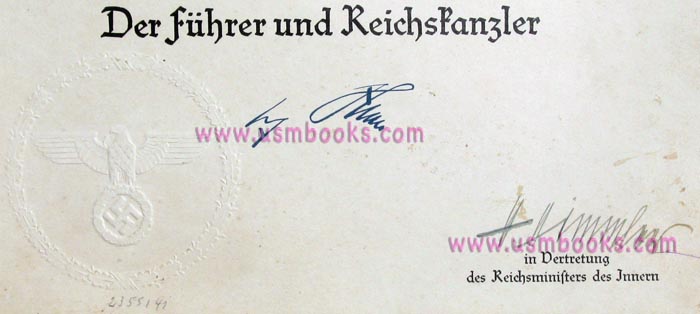 Hitler and Himmler signed document