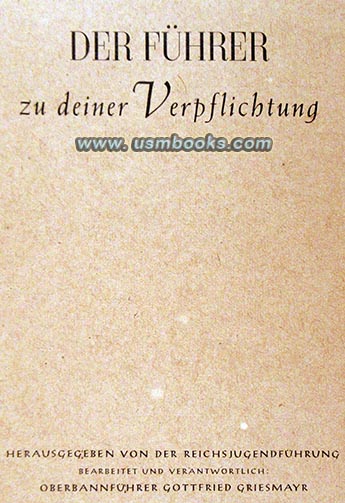 Der Fhrer zu deiner Verpflichtung, Reichsjugendfhrung Berlin