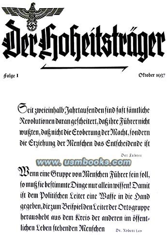 Der Hoheitstrger, The Nazi Party Standard Bearers