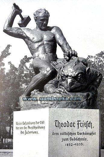 Der Hoheitsträger March 1938, Theodor Fritsch monument with anti-Jewish slogan