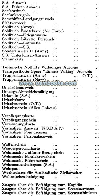 Nazi Soldbuch, TeNo Ausweis