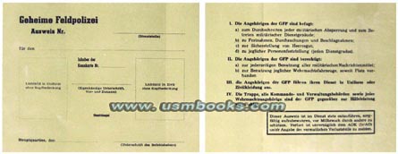 Geheime Feldpolizei Ausweis