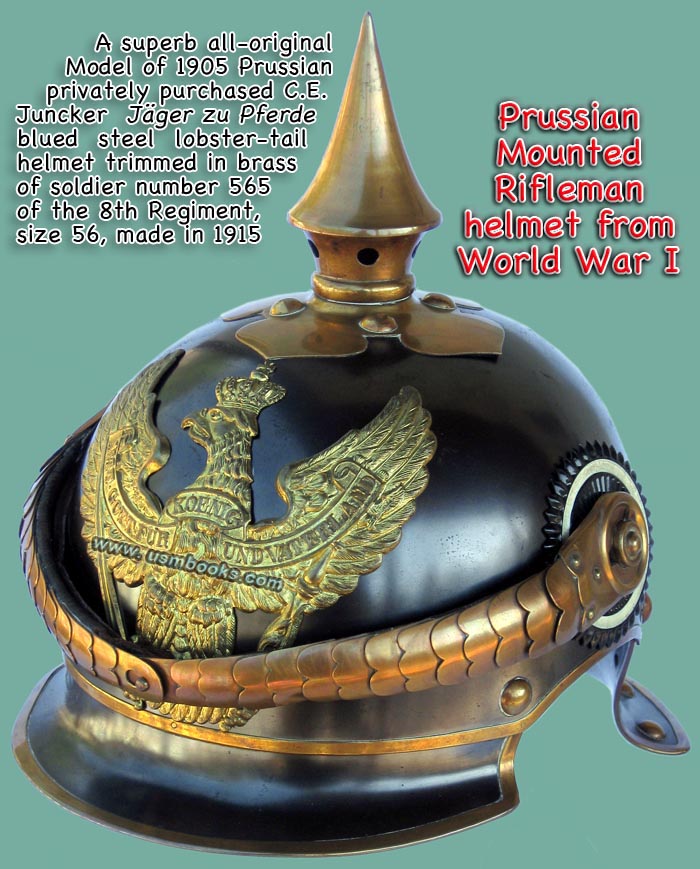 Prussian mounted rifleman lobster-tail helmet