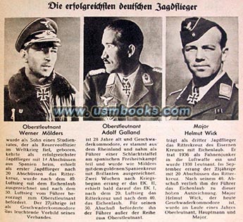 Werner Moelders, Adolf Galland, Helmut Wick