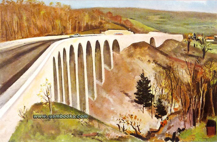 Drackenlockbrcke Aquarelle; Otto Geigenberger