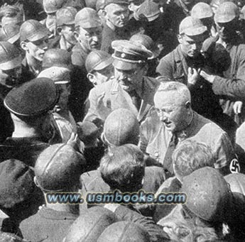 Robert Ley with Nazi miners