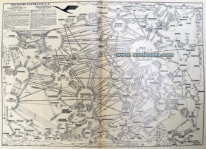 1937 Lufthansa summer flight schedule