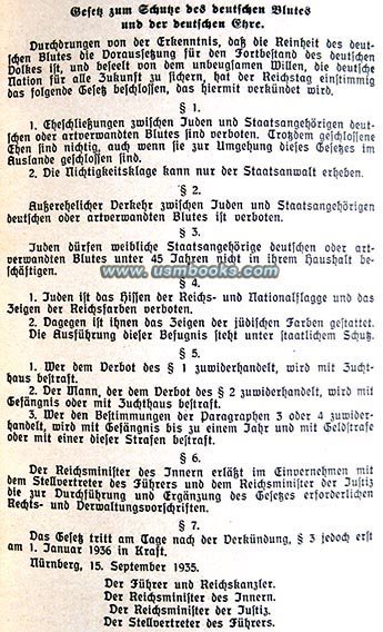 anti-Jewish Nuremberg Race Laws of 15 September 1935