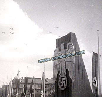 Nazi eagle and swastika street decorations