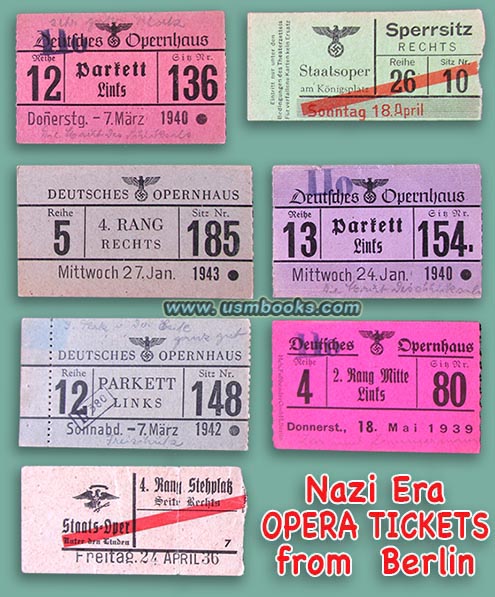 Berlin Opera tickets 1936-1943