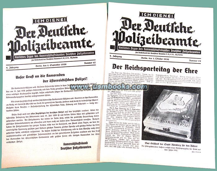 Der Deutsche Polizeibeamte September, Oktober 1936