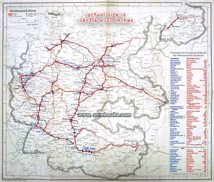 Nazi maps 1939 Nazi freeway map, RAK Tankstellen