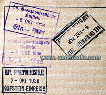 Kufstein border stamps 1936