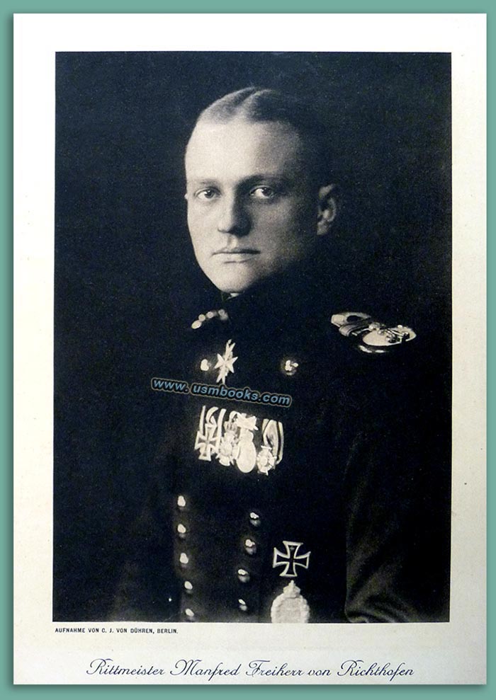 RITTMEISTER MANFRED FREIHERR VON RICHTHOFEN BERLIN STUDIO PORTRAIT