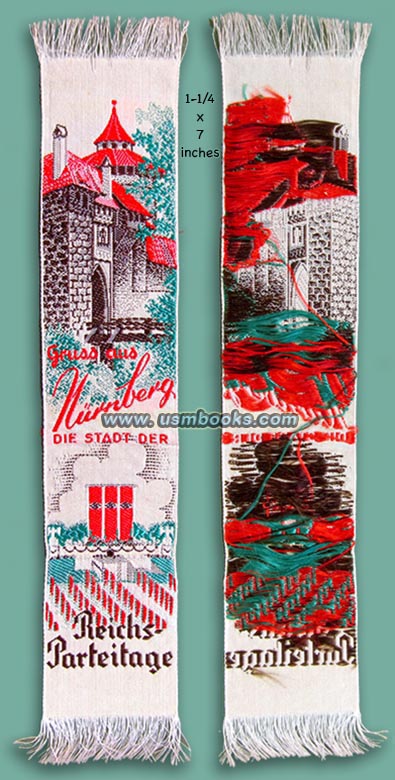 NAZI PARTY DAYS NUREMBERG WOVEN BOOKMARK