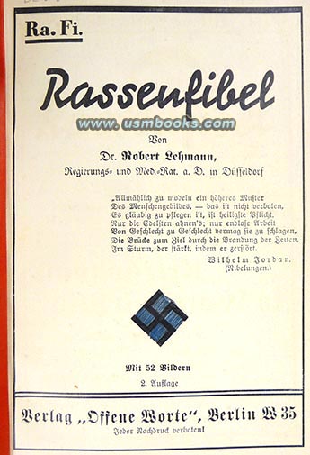 Rassenfibel or Race Primer by Dr. Robert Lehmann