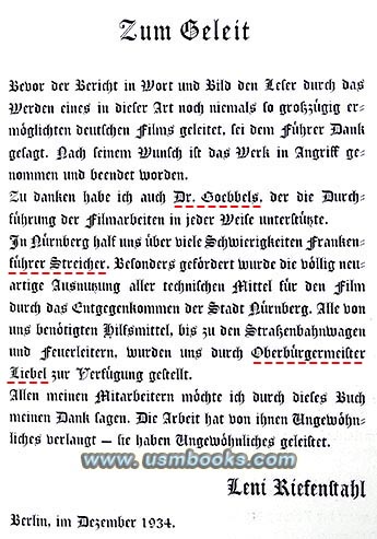 Riefenstahl foreword Hinter den Kulissen des Reichsparteitag-Films