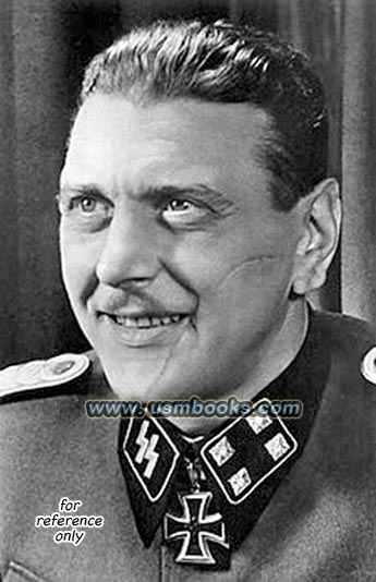 Otto Skorzeny with Knight's Cross of the Iron Cross and SS-Sturmbannfhrer collar insignia