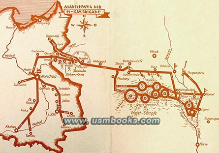 1941 route of the SS-Kavallerie-Brigade