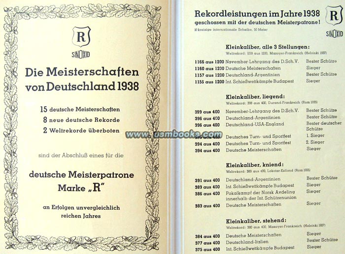 SA-Schiessmeisterschaft, the NS-Kampfspiele, Meisterschaft von Deutschland