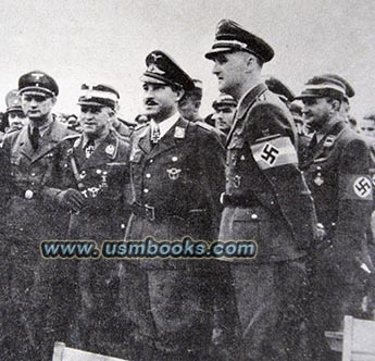Adolf Galland with Nazi dignitaries, Gauleiter Wagner