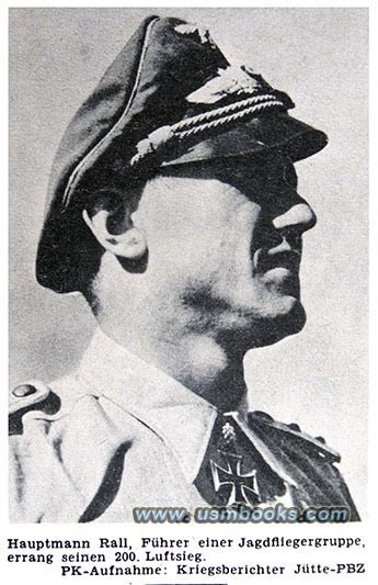 Luftwaffe Hauptmann Rall with Nazi Knight's Cross