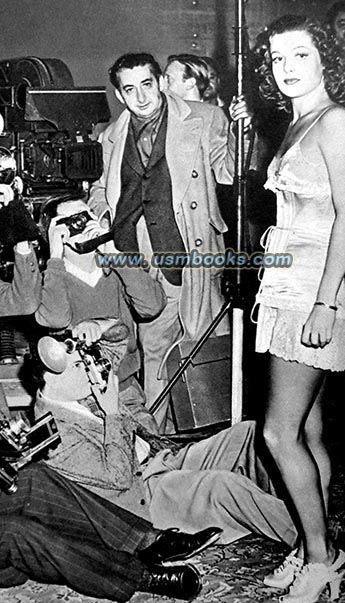 Weegee photo of American starlet, Jewish handlers