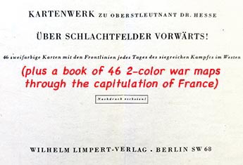 Kartenwerk Ueber Schlachtfelder vorwaerts! 1940