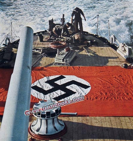 Nazi swastika flag on Kriegsmarine ship