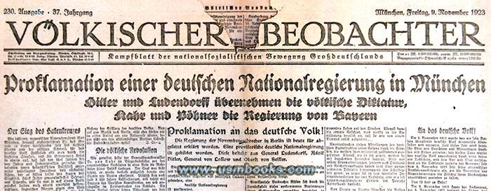 Völkischer Beobachter 9 November 1923 PUTSCH