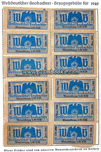 subscription dues stamps