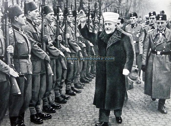 Haj Amin al-Husseini, SS-Brigadefhrer und Generalmajor der Waffen SS Karl-Gustav Sauberzweig, 13th Waffen Mountain Division of the SS Handschar