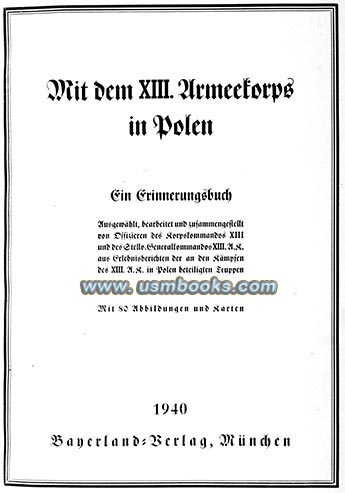 Mit dem XIII. Armeekorps in Polen, Nazi commemorative photo book