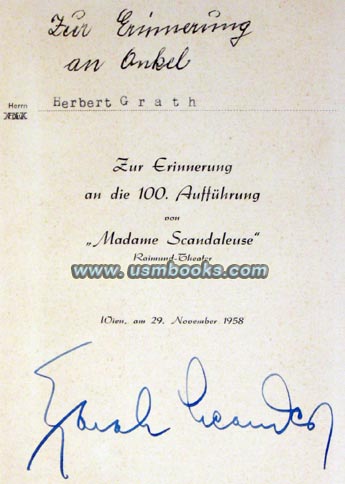 AUTOGRAPHED Zarah Leander autobiography